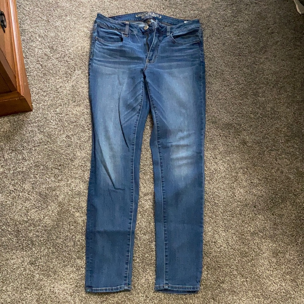 AE medium wash super stretch jegging - 12 long